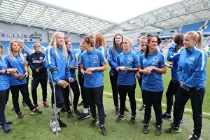 Images Dated 31st July 2016: Brighton and Hove Albion Women's Team Celebrates Trophy Victory over SS Lazio in Pre-Season Match