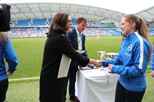 Images Dated 31st July 2016: Brighton & Hove Albion Women's Team Lift the Trophy: Pre-Season Victory Against S.S. Lazio (31JUL16)