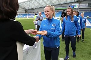 Images Dated 31st July 2016: Brighton and Hove Albion Women's Team Lift the Trophy: Pre-Season Victory Against S.S