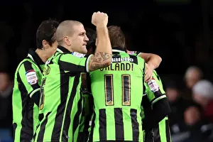Event:bb 20130101 Prints: Brighton & Hove Albion's 3-0 Victory over Blackburn: Adam El-Abd and Wayne Bridge Celebrate