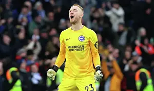 West Ham United 04MAR23 Prints: Brighton & Hove Albion's 3-0 Victory Over West Ham United: Jason Steele's Emotional Celebration (04MAR23)