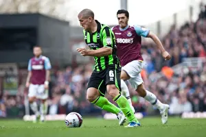 West Ham United - 14-04-2012 Prints: Brighton & Hove Albion's Adam El-Abd in Action Against West Ham United
