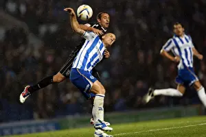 Ipswich Town - 02-10-2012 Prints: Brighton & Hove Albion's Adam El-Abd Defends Against Ipswich Town Challenge (October 2)
