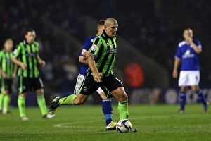 Images Dated 23rd October 2012: Brighton & Hove Albion's Adam El-Abd Faces Off Against Leicester City in Npower Championship