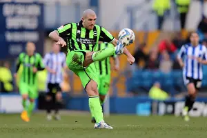 Sheffield Wednesday - 02-02-2013 Prints: Brighton & Hove Albion's Adam El-Abd Saves the Day: Clearing the Ball at Sheffield Wednesday