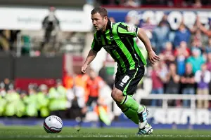West Ham United - 14-04-2012 Prints: Brighton & Hove Albion's Alan Navarro Faces Off Against West Ham United in Championship Clash (12-04-2012)