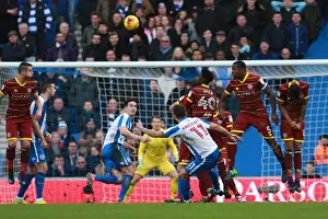 Brighton & Hove Albion's Anthony Knockaert Takes Free-Kick Against Queens Park Rangers, EFL Sky Bet Championship, December 2016