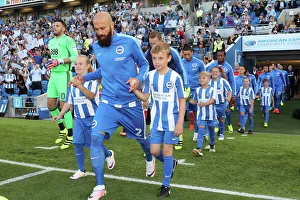 Brighton and Hove Albion's Bruno Leads Team Out vs. Nottingham Forest in EFL Sky Bet Championship (12AUG16)