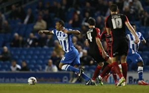 Images Dated 14th April 2015: Brighton & Hove Albion's Chris O'Grady in Action Against Huddersfield Town