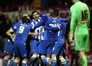 Brighton and Hove Albion's Chris O'Grady Scores the Decisive Second Goal in FA Cup Match against Brentford (January 2015)