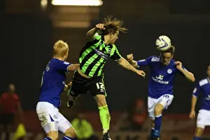 Leicester City - 23-10-2012 Prints: Brighton & Hove Albion's Craig Mackail-Smith Faces Off Against Leicester City in Championship Clash
