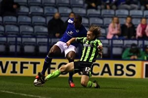 Images Dated 23rd October 2012: Brighton & Hove Albion's Craig Mackail-Smith Goes Head-to-Head with Leicester City in Npower