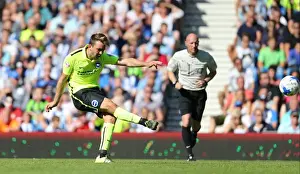 Shoots Prints: Brighton & Hove Albion's Dale Stephens Takes Shot Against Sevilla FC - Pre-Season Friendly 2015
