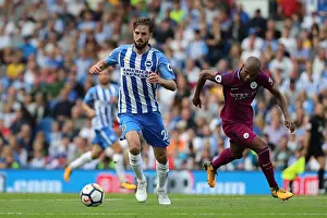 Manchester City 12AUG17 Prints: Brighton & Hove Albion's Davy Propper Faces Manchester City in Premier League Showdown (August 12)