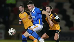 Images Dated 10th January 2021: Brighton and Hove Albion's FA Cup Battle at Newport County: A Tenacious Tussle on 10th January 2021