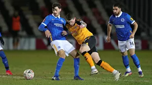 Images Dated 10th January 2021: Brighton and Hove Albion's FA Cup Battle at Newport County: A Tense Third Round Clash