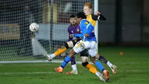Newport County 10JAN21 Collection: Brighton and Hove Albion's FA Cup Battle at Newport County: A Tenacious Tussle on 10th January 2021