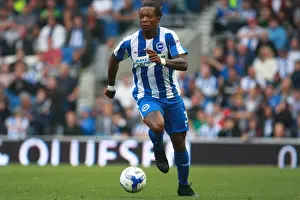 Brighton & Hove Albion's Gaetan Bong in Action Against Brentford in EFL Championship Clash (10SEP16)