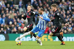 Arsenal 04MAR18 Prints: Brighton & Hove Albion's Glenn Murray in Action Against Arsenal - Premier League Clash
