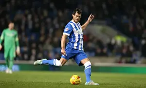 Ipswich Town 21JAN15 Prints: Brighton and Hove Albion's Gordon Greer Leads the Charge Against Ipswich Town (January 2015)