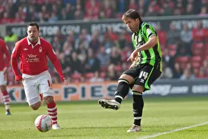Brighton & Hove Albion's Inigo Calderon in Action against Nottingham Forest, Championship Clash at The City Ground (24-03-2012)
