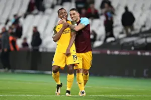 West Ham United 20OCT17 Prints: Brighton and Hove Albion's Izquierdo and Knockaert Celebrate Premier League Victory Over West Ham United (20OCT17)