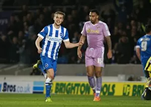 Images Dated 15th March 2016: Brighton & Hove Albion's James Wilson Scores the Opener in Sky Bet Championship Match Against