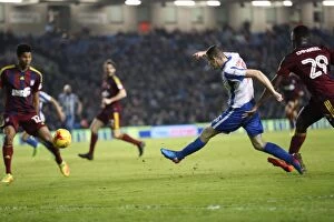 Images Dated 14th February 2017: Brighton & Hove Albion's Jamie Murphy Takes Shot Against Ipswich Town in EFL Sky Bet Championship