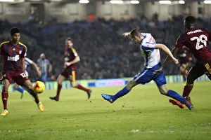 Brighton & Hove Albion's Jamie Murphy Takes Shot Against Ipswich Town in EFL Sky Bet Championship (14FEB17)