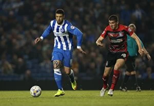 Images Dated 14th April 2015: Brighton & Hove Albion's Leon Best Scores Against Huddersfield Town in Sky Bet Championship