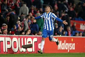 Images Dated 19th February 2013: Brighton & Hove Albion's Leonardo Ulloa Scores Late Goal to Secure 2-0 Victory Over Cardiff City