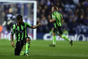 Leicester City - 23-10-2012 Prints: Brighton & Hove Albion's Liam Bridcutt Gives Thumbs Up at Leicester City
