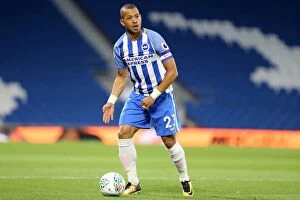 Images Dated 22nd August 2017: Brighton and Hove Albion's Liam Rosenior in Action against Barnet in EFL Cup Match, 22nd August 2017