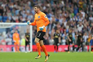 Newcastle United 24SEP17 Prints: Brighton and Hove Albion's Mathew Ryan Celebrates First Goalkeeper's Goal in Premier League Debut Against