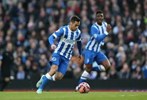 Arsenal 25JAN15 Prints: Brighton & Hove Albion's Sam Baldock Goes Head-to-Head Against Arsenal in FA Cup Showdown
