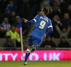 Images Dated 25th January 2015: Brighton & Hove Albion's Sam Baldock Scores Stunner Against Arsenal in FA Cup