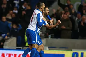Fulham 26NOV16 Prints: Brighton & Hove Albion's Sam Baldock Scores Dramatic Goal Against Fulham in Sky Bet Championship (26NOV16)