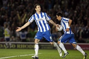 Images Dated 23rd September 2011: Brighton & Hove Albion's Star Forward: Ashley Barnes