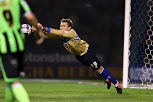 Leicester City - 23-10-2012 Prints: Brighton & Hove Albion's Tomasz Kuszczak Clears the Ball Against Burnley in Npower Championship Match at Leicester