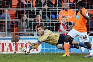 Images Dated 27th October 2012: Brighton & Hove Albion's Tomasz Kuszczak Saves Shot vs. Blackpool, October 27, 2012