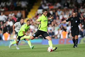 Brighton and Hove Albion's Tomer Hemed Scores Decisive Penalty in 2-1 Sky Bet Championship Win over Fulham (15/08/2015)
