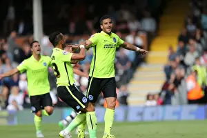 Fulham 15AUG15 Prints: Brighton and Hove Albion's Tomer Hemed Scores Decisive Penalty in 2-1 Sky Bet Championship Win over Fulham