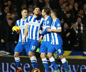 Leeds United 29FEB16 Prints: Brighton & Hove Albion's Tomer Hemed Scores Penalty Against Leeds United - Sky Bet Championship 2016