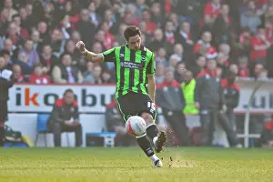 Brighton & Hove Albion's Vicente Delivers Free Kick for Sam Vokes Goal Against Nottingham Forest (March 24, 2012)