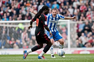 <b class=qtipBold><figcaption>Brighton Middlesbrough 120331</figcaption></b><br>Alan Navarro shields Marvin Emnes during Brighton & Hove Albion v Middlesbrough, nPower Championship, Amex Stadium, Brighton, Sat 31st March 2012. <br><em>© www.albionimages.com</em> Brighton Middlesbrough 120331