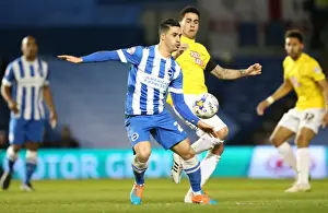 Brighton Midfielder Beram Kayal in Action against Derby County, Sky Bet Championship 2015