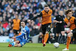 Wolverhampton Wanderers 14MAR15 Prints: Brighton Midfielder Beram Kayal Fires Away Against Wolverhampton Wanderers (Brighton & Hove Albion vs)