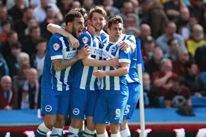 Images Dated 2nd April 2016: Brighton Midfielder Dale Stephens Scores in Championship Clash vs. Burnley (08/03/2016)