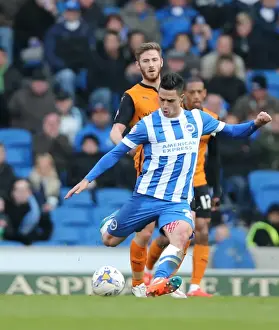 Wolverhampton Wanderers 14MAR15 Prints: Brighton's Beram Kayal Battles in the Midfield Against Wolverhampton Wanderers