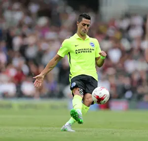 Shoots Prints: Brighton's Beram Kayal Takes Free Kick Against Fulham in Sky Bet Championship Clash (15 AUG 2015)